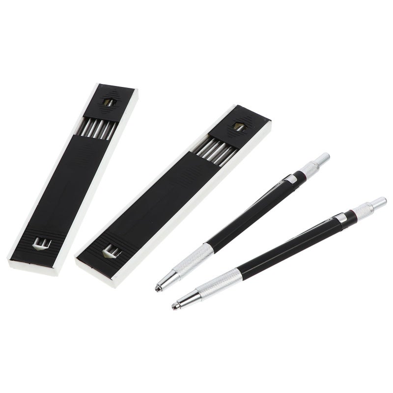 Automatic Lead Mechanical Pencil 2 0mm Black Metal Body for Drafting Carpentry Woodworking Engineering Drawing - Image 2