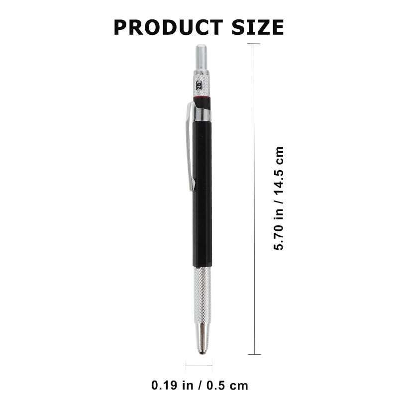 Automatic Lead Mechanical Pencil 2 0mm Black Metal Body for Drafting Carpentry Woodworking Engineering Drawing - Image 3