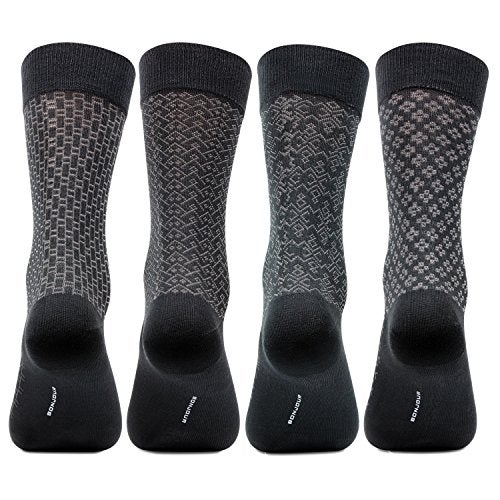 Bonjour Men Crew Length Cotton Socks Multi Coloured Pack of 4 - Image 3