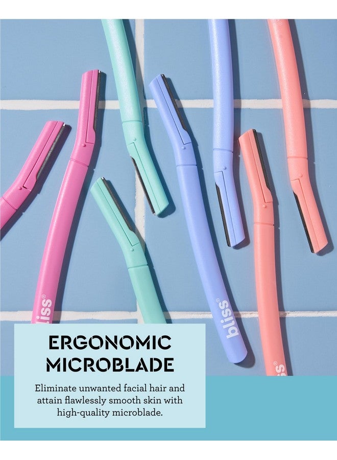 BLISS Dermaplaning Tool16 Pack Dermaplaning Razor Microblades: Peach Fuzz Facial Hair Removal Exfoliating Eyebrow Razor - Image 3