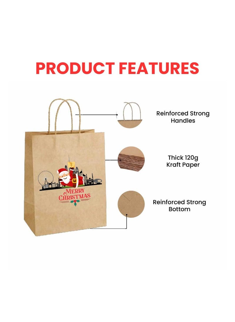 12 Pcs Brown Paper Bag For Christmas-A4 Size Double Side Printed Kraft Gift Bags With Twisted Paper Handle Eco-Friendly Reusable Bags - pzsku/Z9FE6378FF5ABC8E94BACZ/45/_/1732281247/af75b1ce-33a1-42e3-afa6-6133985f2228