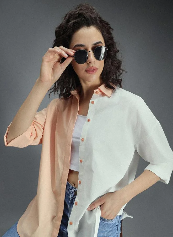 HIGH STAR Classic Oversized Color Block Casual Shirt by Styli