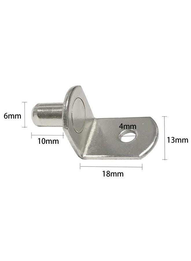 Delatanus 6mm Shelf Pegs,Bracket L-Shaped Support Pegs Pins with Hole for Cabinet Closet Nickel Plated-20PCS - Image 2