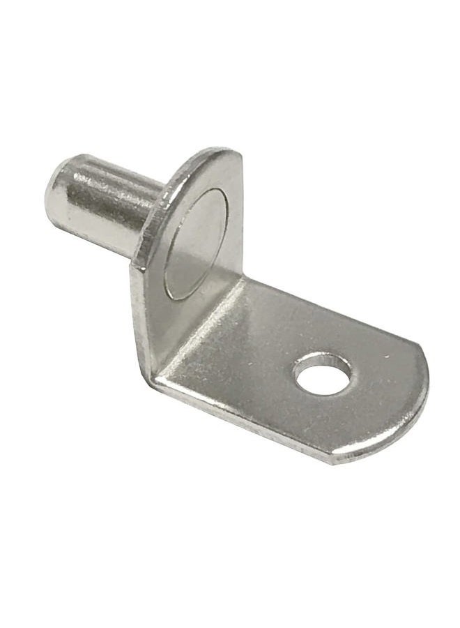 Delatanus 6mm Shelf Pegs,Bracket L-Shaped Support Pegs Pins with Hole for Cabinet Closet Nickel Plated-20PCS - Image 1