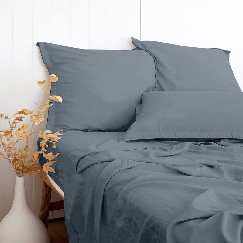 Pandatex Gray Blue Blue Linen -Textured 55 Viscose من صفائح القطن 45 من الخيزر