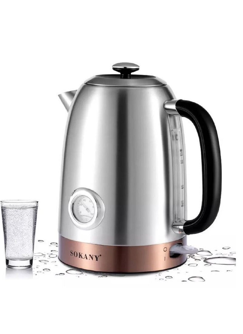sokany SK-1031 Electric Kettle , 1.7 Liters, 2200 Watts, With Thermometer  - Image 1