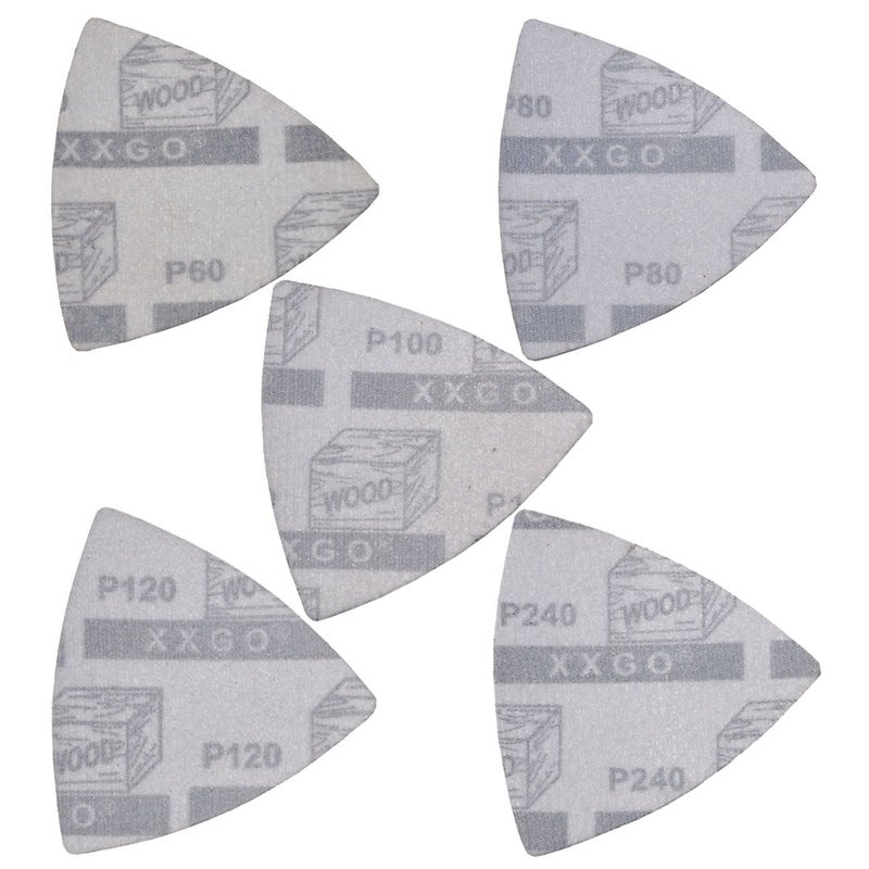 XXGO Oscillating Multi Tool Sanding Kit - 105 Pcs Including Triangle & Finger Sanding Pads, 100 Pcs Multi Tool Sandpaper for Wood - Image 4