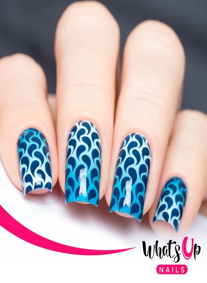 Whats Up Nails - Nail Vinyl Stencils Variety Pack 4pcs (Droplets, Art Deco, Honeycomb, Diamond Pattern) for Nail Art Design - Image 3