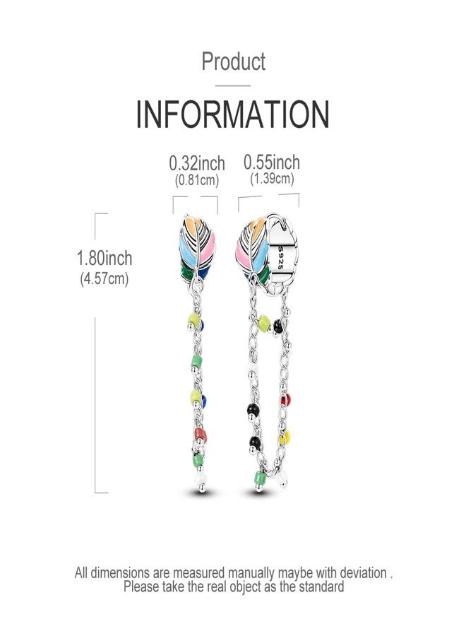 NARMO 925 Sterling Silver Heart Earrings for Women Pink Dangle Hoop Earrings Colorful Cubic Zirconia Earrings Silver Hoops Jewelry Gifts, Silver, Cubic Zirconia - Image 3