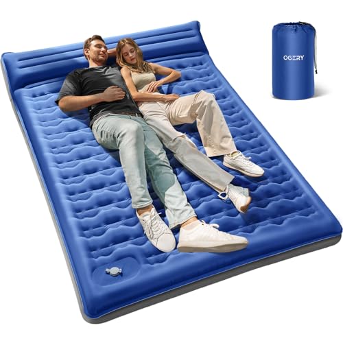 OGERY Sleeping Pad for Camping 6 ExtraThick Reinforced Camping Sleeping Pad with Pillows Builtin Foot Pump Ultralight Self Inflating Air Mattress Mat for Tent Hiking Essentials Gear - Image 1