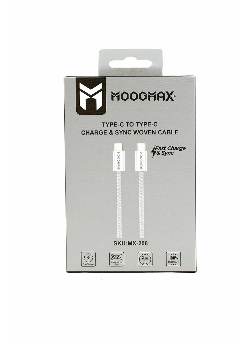 MOOGMAX MX057 1m Type C Cable, White  - Image 1