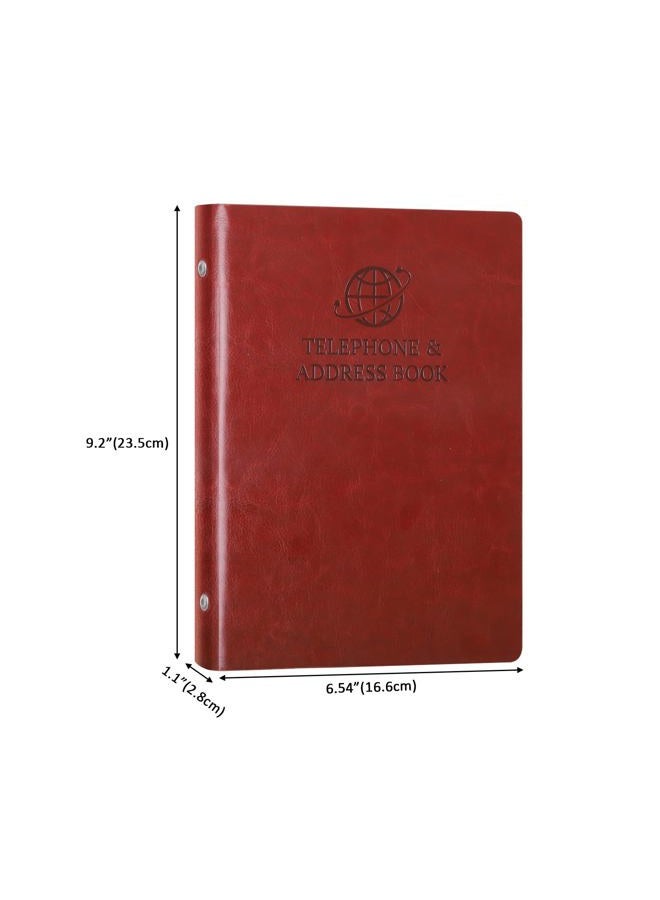 suituts Refillable Address Book with Alphabetical Tabs, 600 Entry Spaces Large Print Contact/Phone Books, PU Leather Hardcover Address Book for Seniors, Elderly - Image 2