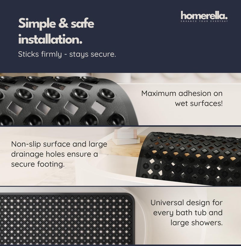 Homerella Bathtub Mat Non Slip 35x16 - homerellaÂ® Bath Mat Incl. Hooks for Drying, Extra Long, 100% BPA Free, Shower Mat Non Slip Anti Mold, Machine Washable, Shower Mats for Inside Shower Mildew Resistant - Image 4