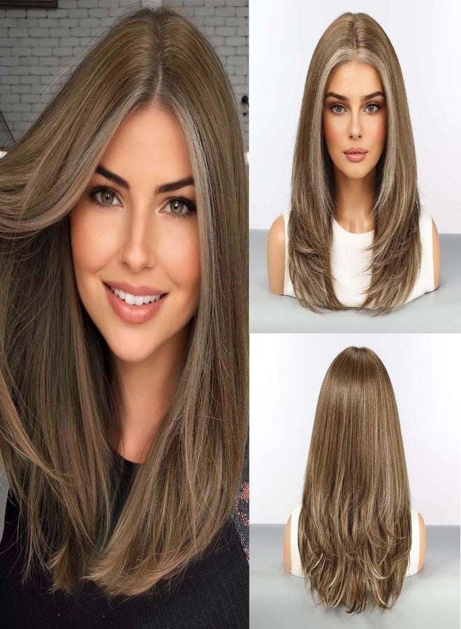 هير كيوب باروكة شعر بشري من HAIRCUBE، باروكة أمامية من الدانتيل، باروكة شعر بشري متعدد الطبقات بطول الكتف للنساء، لون بني رمادي مع غرة بيضاء، مزيج من الشعر البشري، دانتيل عالي الدقة 13×5×1 بوصة، للاستخدام اليومي 18 بوصة - Image 1