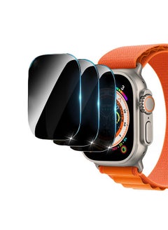 3 Pack Privacy Screen Protector for Apple Watch Ultra 2/1 49mm, Anti-Peep Tempered Glass Scratch Resistant Waterproof Anti-Spy Accessories