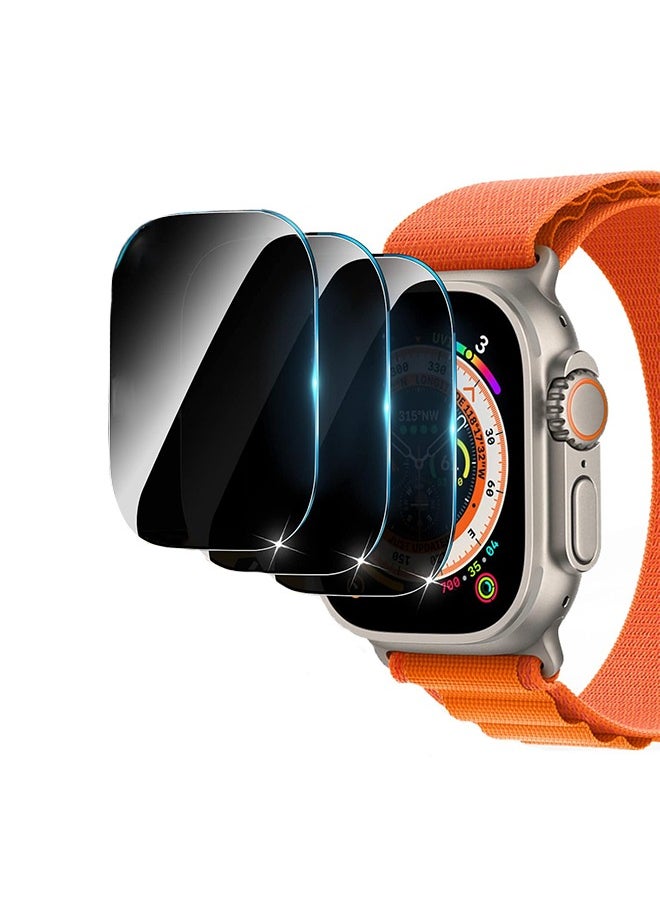 X-level - 3 Pack Privacy Screen Protector for Apple Watch Ultra 2/1 49mm, Anti-Peep Tempered Glass Scratch Resistant Waterproof Anti-Spy Accessories - Image 1