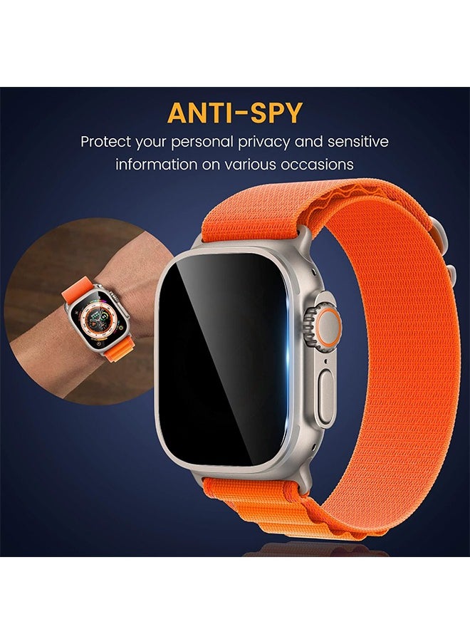 X-level - 3 Pack Privacy Screen Protector for Apple Watch Ultra 2/1 49mm, Anti-Peep Tempered Glass Scratch Resistant Waterproof Anti-Spy Accessories - Image 1