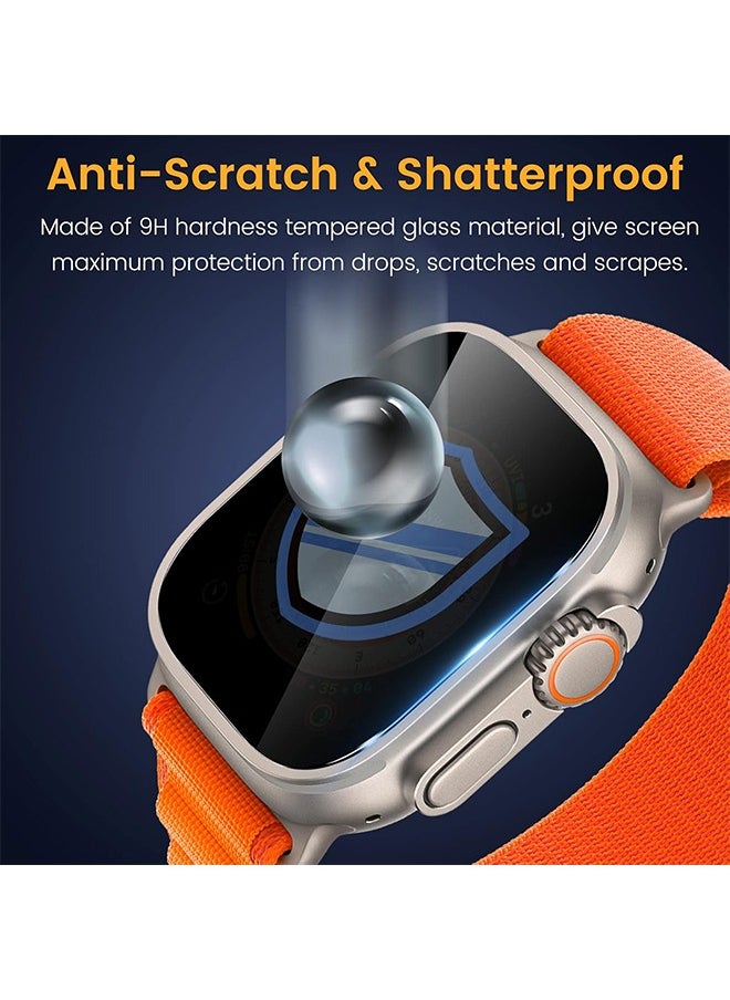 X-level - 3 Pack Privacy Screen Protector for Apple Watch Ultra 2/1 49mm, Anti-Peep Tempered Glass Scratch Resistant Waterproof Anti-Spy Accessories - Image 1