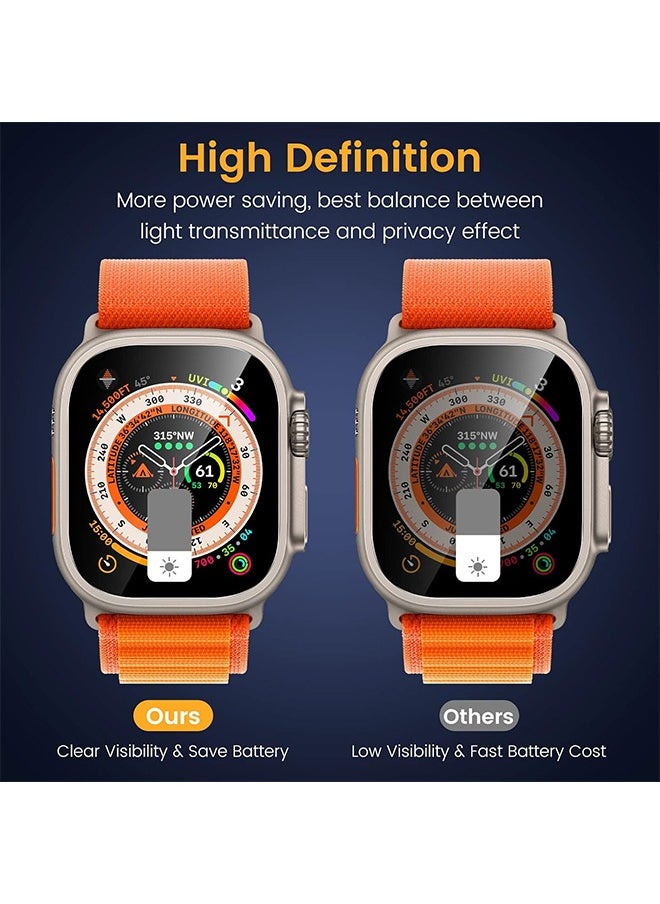 X-level - 3 Pack Privacy Screen Protector for Apple Watch Ultra 2/1 49mm, Anti-Peep Tempered Glass Scratch Resistant Waterproof Anti-Spy Accessories - Image 1