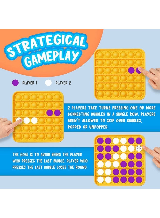 فنبلاست لعبة FunBlast Pop It Fidget Toy، عبوة من قطعتين من Pop it Set لتخفيف التوتر من السيليكون للأطفال المصابين بالتوحد ذوي الاحتياجات الخاصة، لعبة حسية بالضغط (قوس قزح) - Image 3