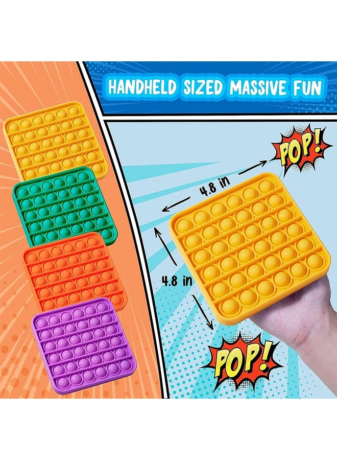 فنبلاست لعبة FunBlast Pop It Fidget Toy، عبوة من قطعتين من Pop it Set لتخفيف التوتر من السيليكون للأطفال المصابين بالتوحد ذوي الاحتياجات الخاصة، لعبة حسية بالضغط (قوس قزح) - Image 4