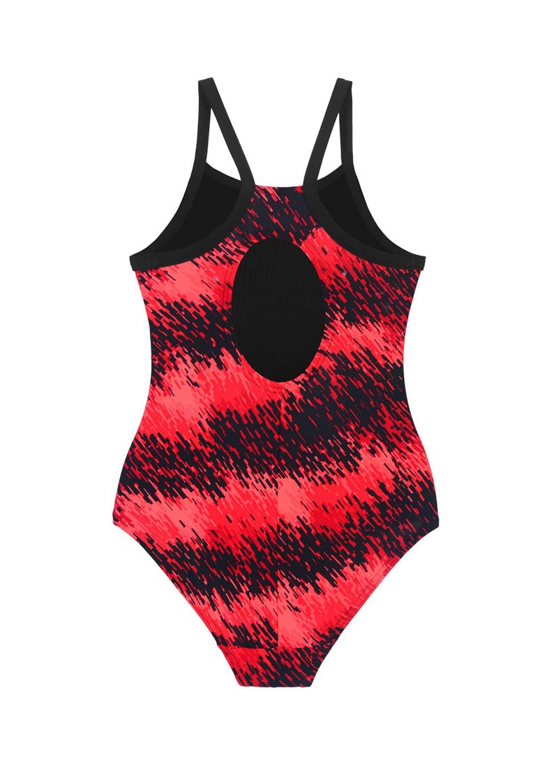 TYR V-Cut Swimsuit For Girls (Red/Black,XL) - Image 2
