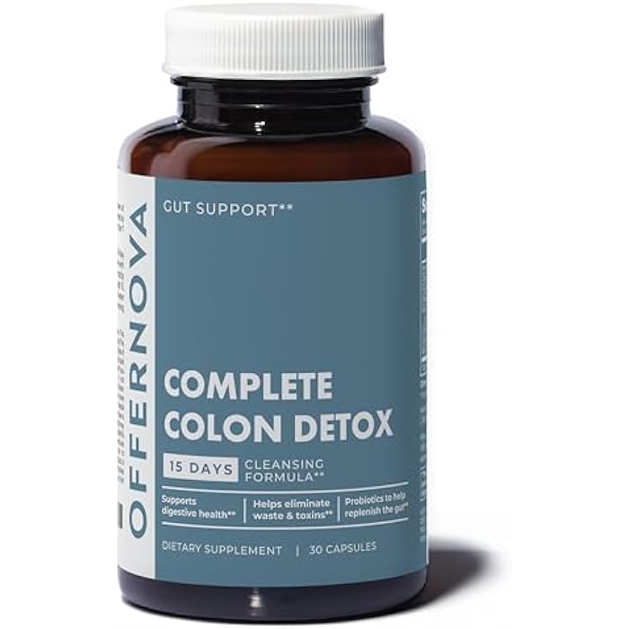 Offernova Complete Colon Detox 15 Days 30 Capsules, All Natural Colon Cleanser for Bloating and Constipation Relief for Women & Men, Advanced Gut Cleanse Detox - Image 1