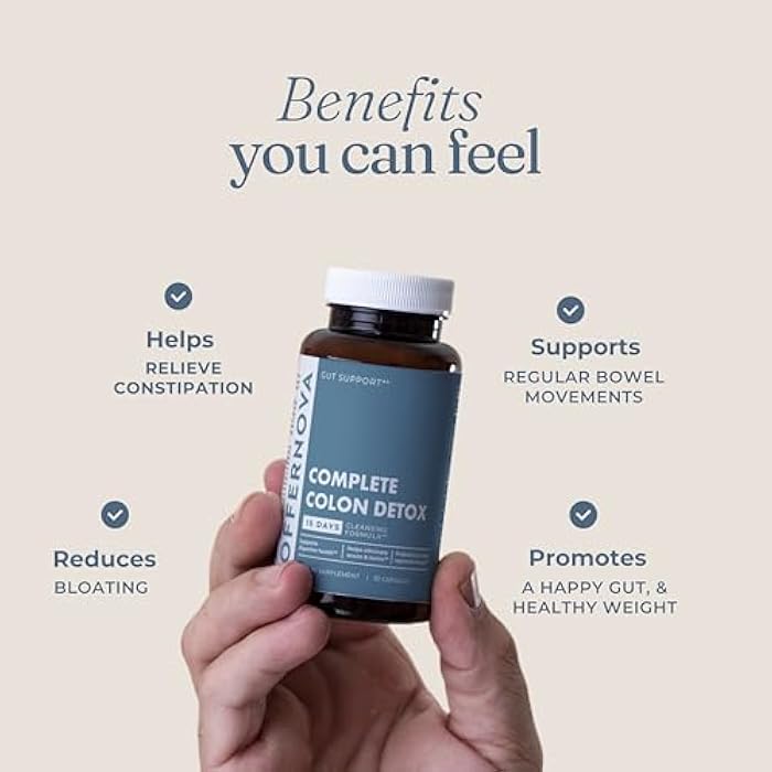 Offernova Complete Colon Detox 15 Days 30 Capsules, All Natural Colon Cleanser for Bloating and Constipation Relief for Women & Men, Advanced Gut Cleanse Detox - Image 3