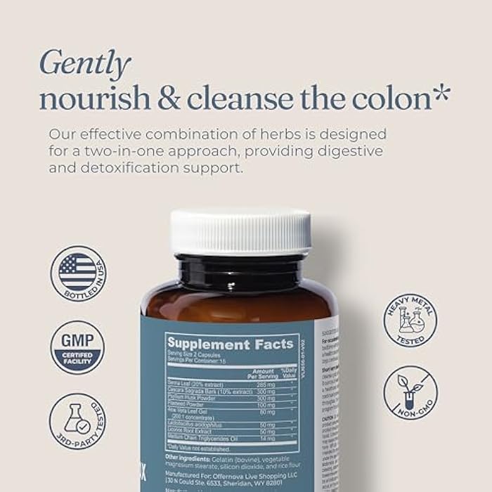 Offernova Complete Colon Detox 15 Days 30 Capsules, All Natural Colon Cleanser for Bloating and Constipation Relief for Women & Men, Advanced Gut Cleanse Detox - Image 4