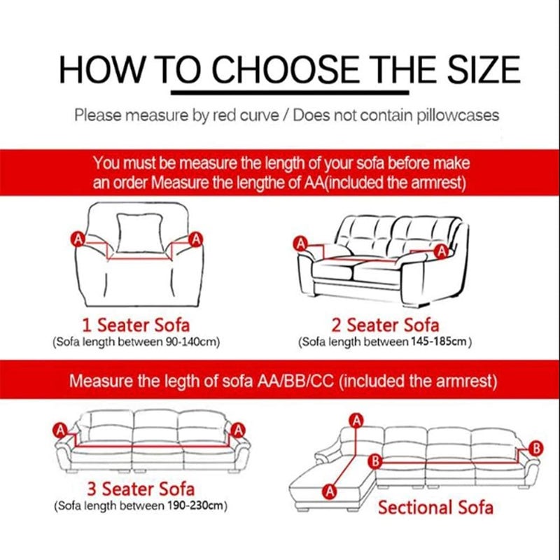 A CUBE LUXURY SOLUTIONS A CUBE LUXURY SOLUTIONS Sofa Cover 3 Seater Elastic Sofa Cover for Couch Sofa Covers Perfect 3 Seater Sofa Cover Stretchable Sofa Slipcover Polyester Spandex Yellow  - Image 5