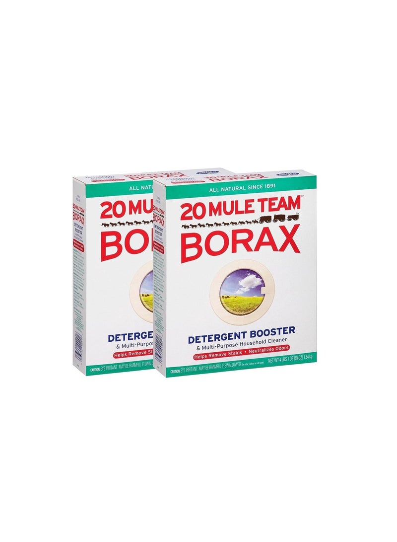 BORAX 20 Mule Team All Natural Borax Laundry Booster & Multi-Purpose Cleaner (1.84kg x Pack of 2) - 3.68kg Total - Image 1