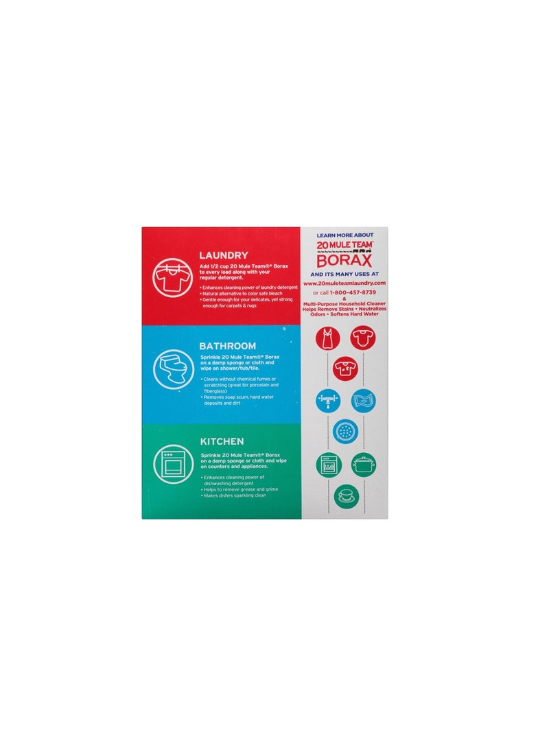 BORAX 20 Mule Team All Natural Borax Laundry Booster & Multi-Purpose Cleaner (1.84kg x Pack of 2) - 3.68kg Total - Image 2