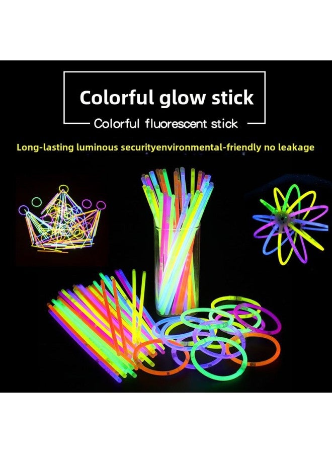 Colorful Fluorescent Stick Luminous Bracelet Bracelet Disposable Children's Toy Fluorescent Stick Stick Figure Props-Color:Glow Sticks  - Image 1