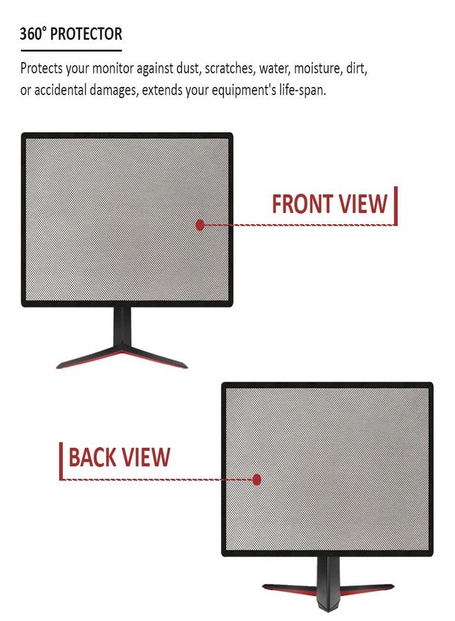 Cranique Polyester, Vinyl Dust Proof LCD / LED Monitor Cover For 24" Dell | HP | LG | Lenovo | Samsung | Acer | Benq 24 Inch (Grey) - Image 5