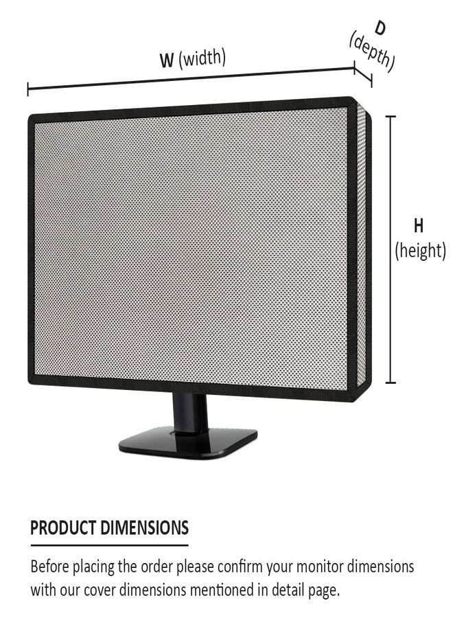Cranique Polyester, Vinyl Dust Proof LCD / LED Monitor Cover For 24" Dell | HP | LG | Lenovo | Samsung | Acer | Benq 24 Inch (Grey) - Image 4