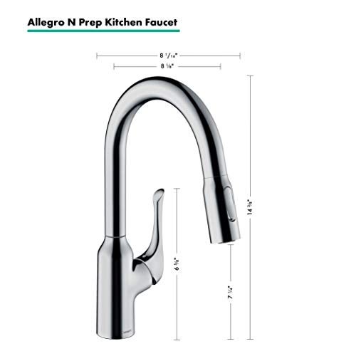 hansgrohe Allegro N Chrome Bar Kitchen Faucet Kitchen Faucets with Pull Down Sprayer Faucet for Kitchen Sink Chrome 71844001 - Image 3