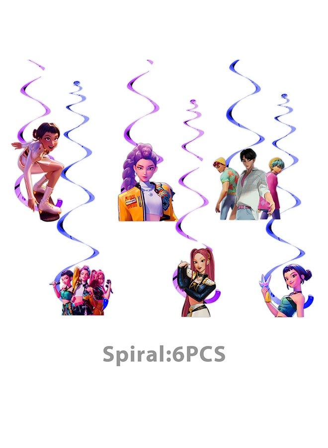 Realfrog Kpop Demon Hunter Birthday Decorations Huntrix Rumi Mira Zoey Jinu Saja Boys 24pcs Cake Topper Cupcake Toppers Banner Balloons Party Decorations Supplies for Kids Fans - Image 3