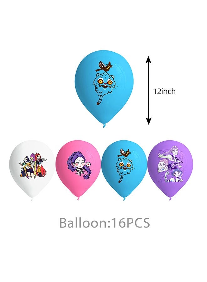 Realfrog Kpop Demon Hunter Birthday Decorations Huntrix Rumi Mira Zoey Jinu Saja Boys 24pcs Cake Topper Cupcake Toppers Banner Balloons Party Decorations Supplies for Kids Fans - Image 5