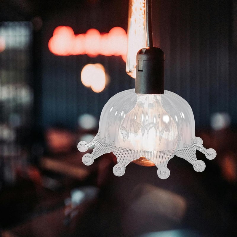 PRETYZOOM Crown Shape Plastic Lamp Shade Cover E27 Socket 43mm Diameter Bedside Pendant Light Replacement for Bedroom Decoration - Image 5