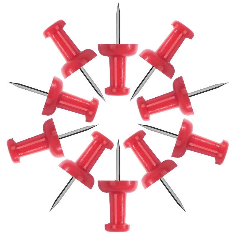 VAPKER Push Pins Tacks 120Pcs DarkRed Thumb Tacks Larger Size Pin Map Tacks Plastic Head with Steel Point for Bulletin Board