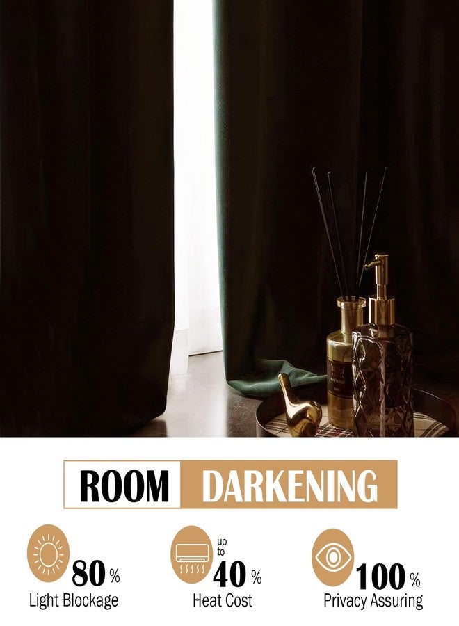Beauoop Sage Green Velvet Curtains 84 Inches Long 2 Panels for Bedroom Living Room Soft Luxury Room Darkening Thermal Insulated Soundproof Rod Pocket Window Treatments Drapes, 52X84 Set of 2 - Image 4