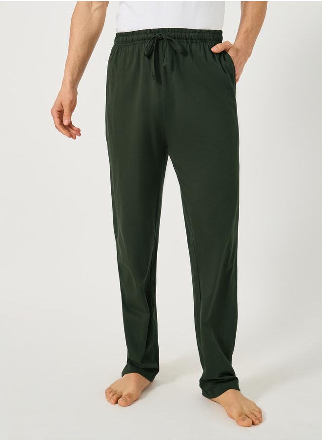 Solid Contrast Pocket Detail T-Shirt and Pyjama Set