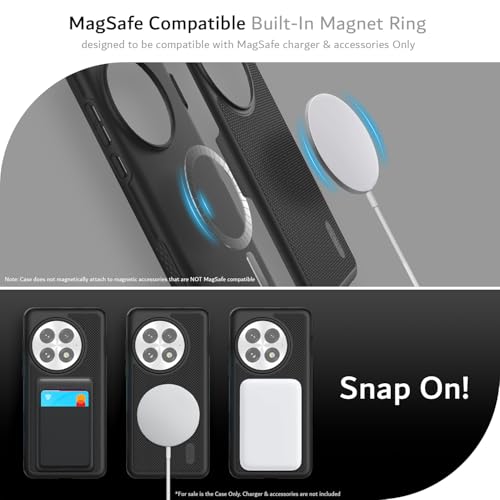 TUDIA غطاء TUDIA MergeGrip [متوافق مع Magsafe] لهاتف OnePlus 13 5G (2025) - [مختبر ضد السقوط بمعيار عسكري] غلاف مزدوج الطبقات مقاوم للصدمات رفيع وقوي - أسود - Image 3