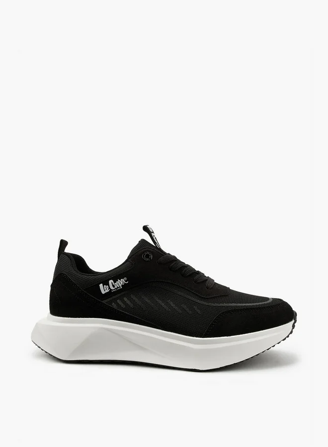 Lee Cooper Men's Panelled Lace-Up Sneakers with Pull Tabs