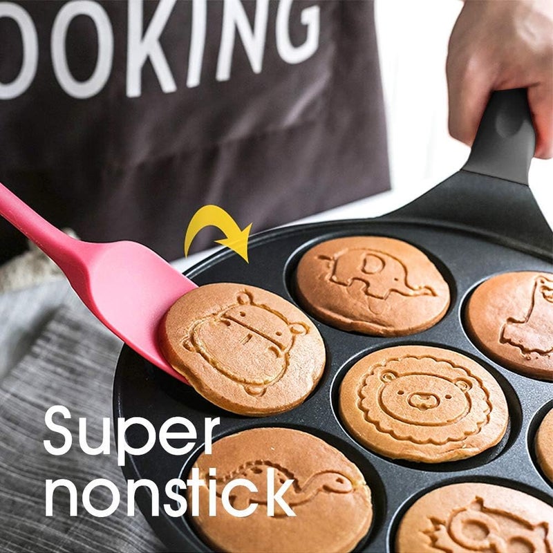 No brands Pancake Pan Pancake Griddle with 7 Flapjack Animals Molds Pancake Maker Skillet Non-stick Breakfast Pan for Pancake, Blinis,Omelettes, Fried Eggs, black - Image 4