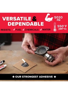 JB WELD 2-Piece Steel Reinforced Multipurpose Waterproof Epoxy Dark Grey 2 oz ‎8265-S  - Image 3