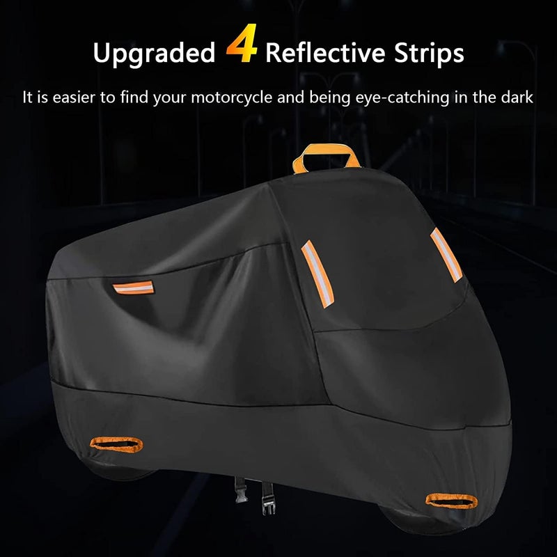 seceles 300D Motorcycle Cover Heavy Duty, All Season Durable Waterproof Motorcycle Cover for Suzuki, Scooter Covers 150cc Waterproof for Goldwing, Scooter Cover Waterproof Outdoor (L) - Image 4