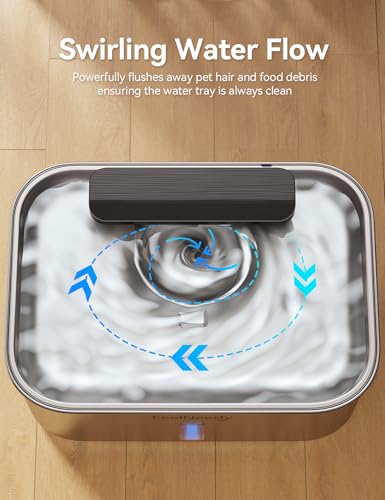 FEELNEEDY 3.2Gal/12L Dog Water Fountain for Large Dogs, Stainless Steel Dog Water Bowl Dispenser with Deeper & Wider Drinking Area, FEELNEEDY Automatic Pet Fountain with Window & LED Light - Image 5