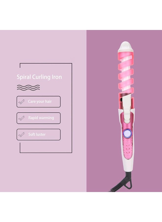 Generic - Hair Waver,Electric Hair Curling Wand Spiral Hair Curler Hair Crimper Curling Iron Hairstyling Tool Home Curling Iron 110‑240V Professional Portable Hair Salon Spiral Curl Ceramic(US) - Image 1