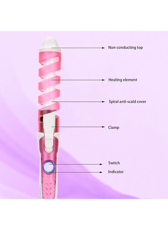 Generic - Hair Waver,Electric Hair Curling Wand Spiral Hair Curler Hair Crimper Curling Iron Hairstyling Tool Home Curling Iron 110‑240V Professional Portable Hair Salon Spiral Curl Ceramic(US) - Image 1